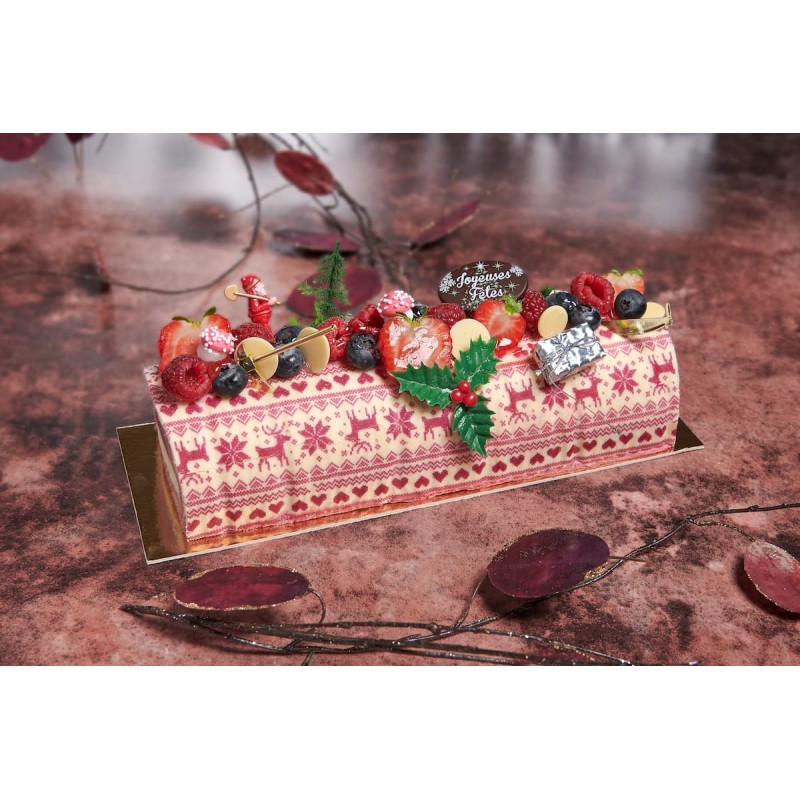 Bûche fruits rouges et chocolat blanc