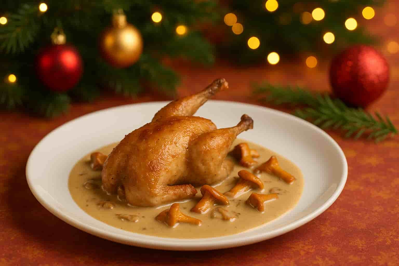 Menu festif caille farcie